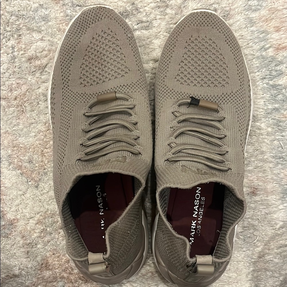 Mark Nason Beige Knit Sneakers